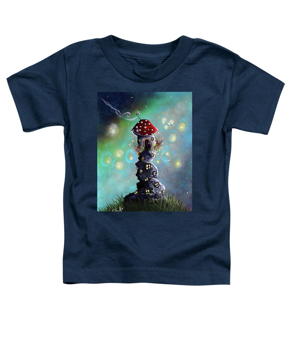 Fairy Toddler T-Shirt featuring the painting Fairy Paintings - Home For The Night by Moonlight Art Parlour
