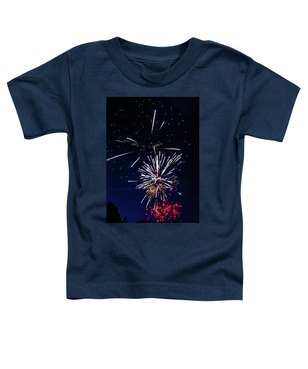 Night Toddler T-Shirt featuring the photograph Fireworks1 by Doolittle Photography and Art