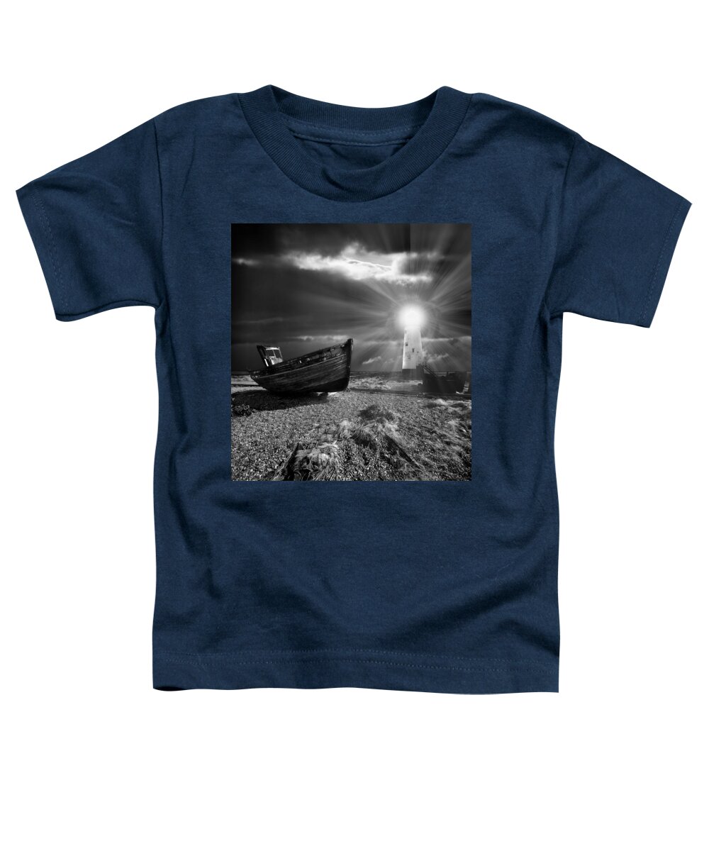 Boat Toddler T-Shirt featuring the photograph Fishing Boat Graveyard 7 by Meirion Matthias