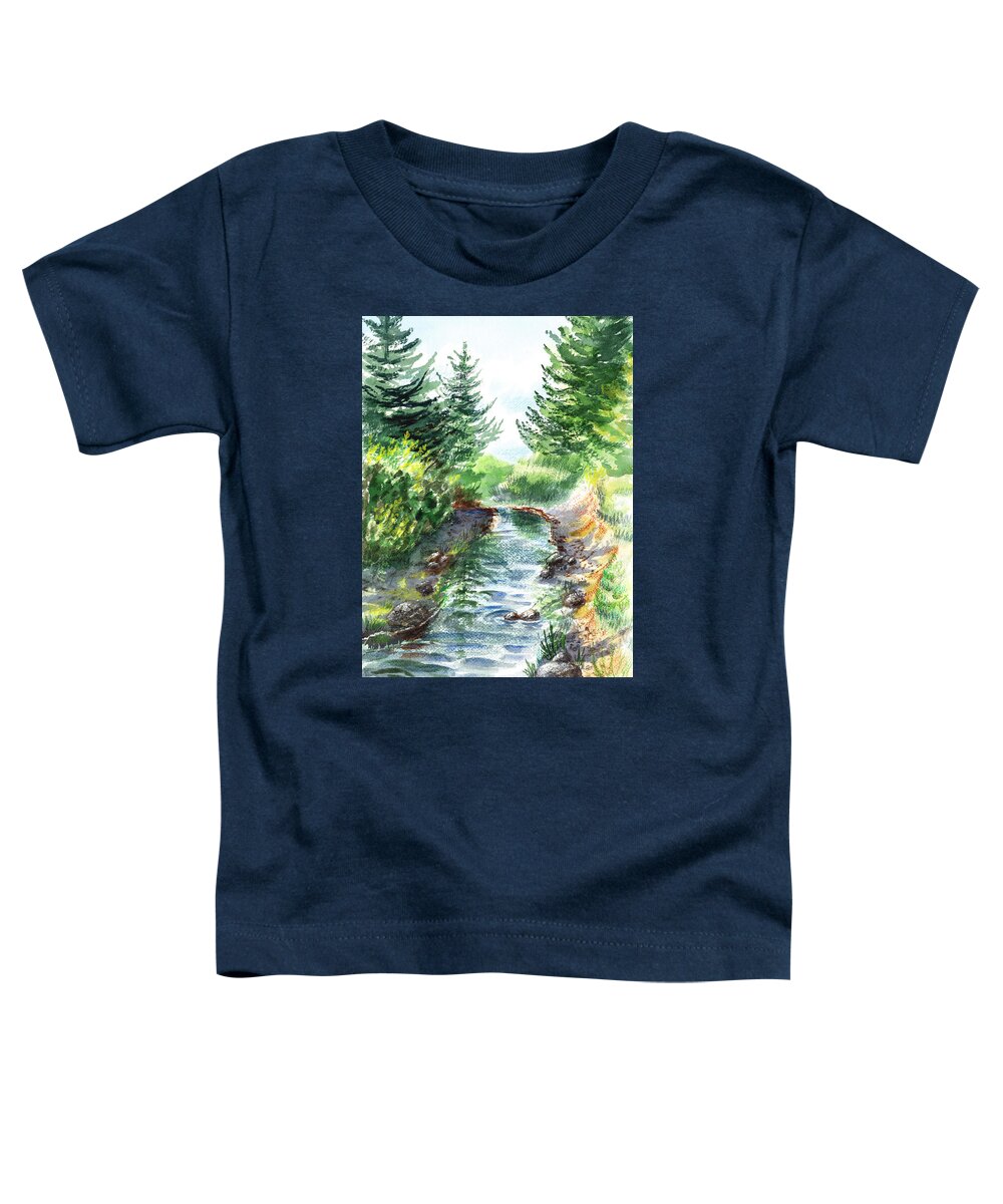 Forest Creek Toddler T-Shirt featuring the painting Forest Creek by Irina Sztukowski