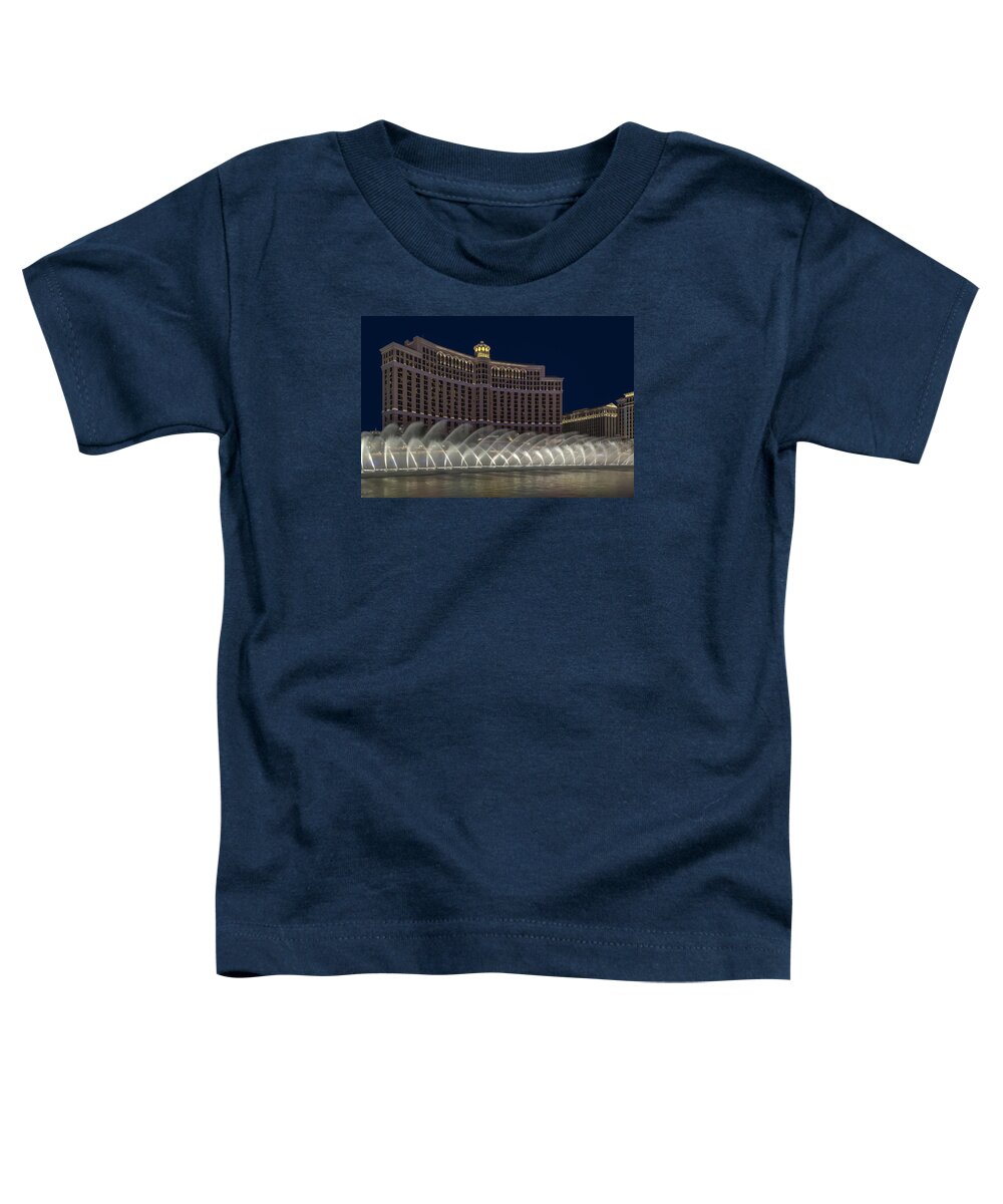 Bellagio Hotel Toddler T-Shirt featuring the photograph Fountains Of Bellagio Hotel by Susan Candelario