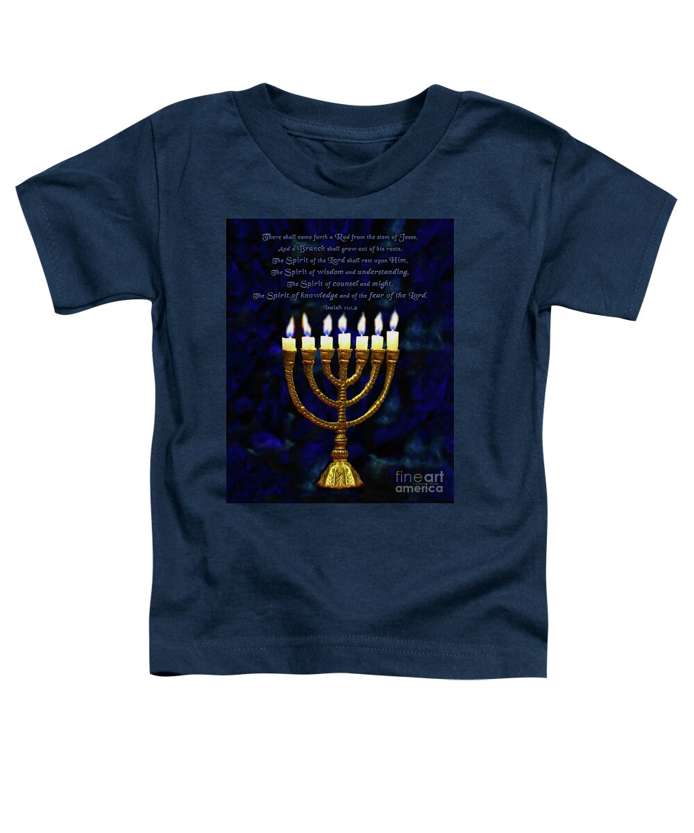 Prophetic Toddler T-Shirt featuring the digital art Golden Lampstand by Constance Woods