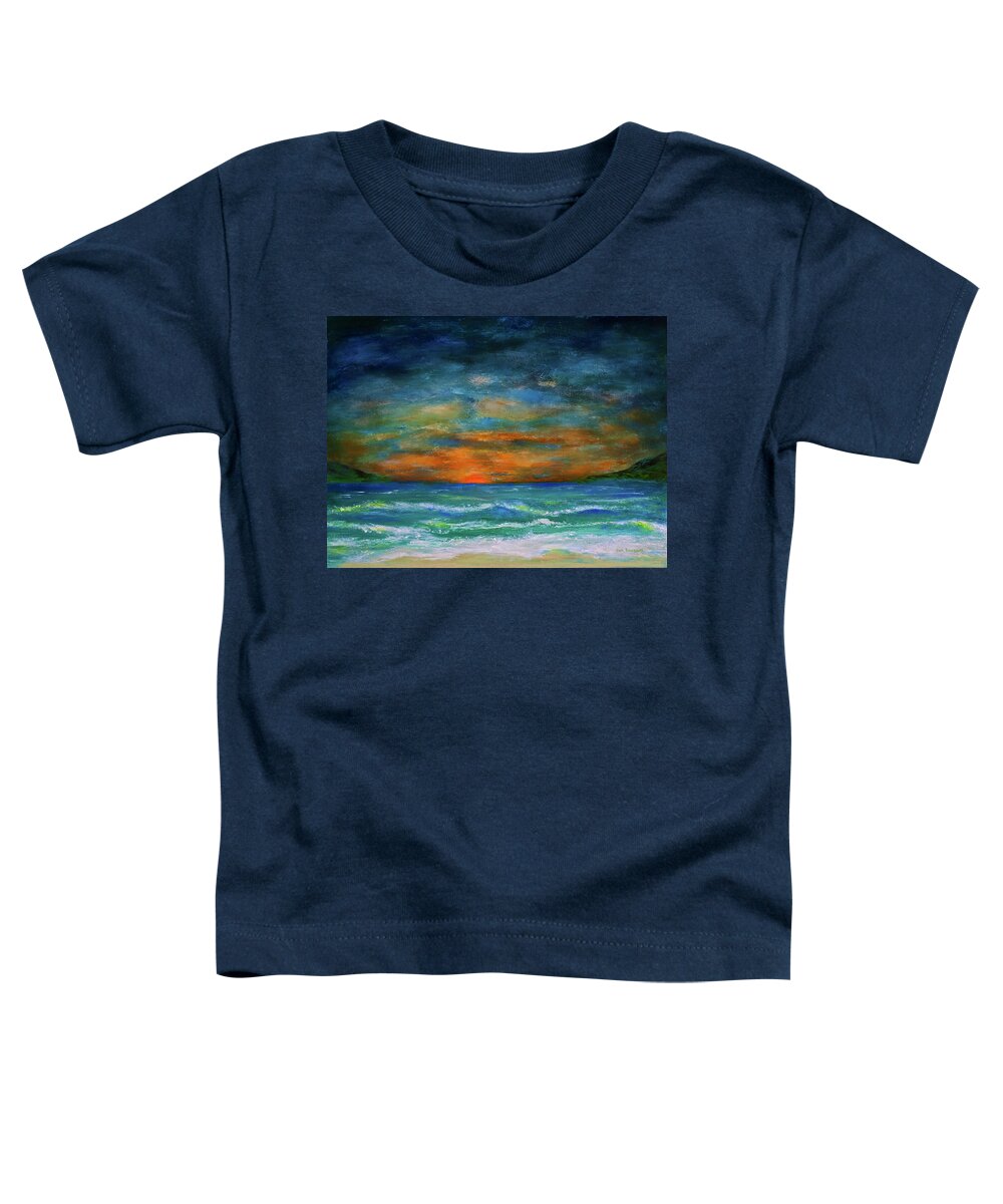 Lake Toddler T-Shirt featuring the painting Good Evening by Dick Bourgault