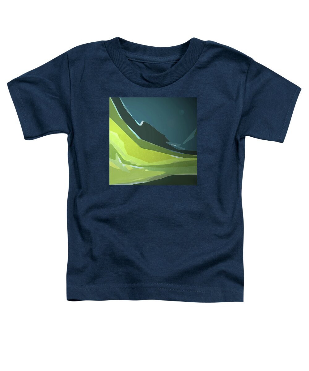 Abstract Toddler T-Shirt featuring the digital art Green Valley by Gina Harrison