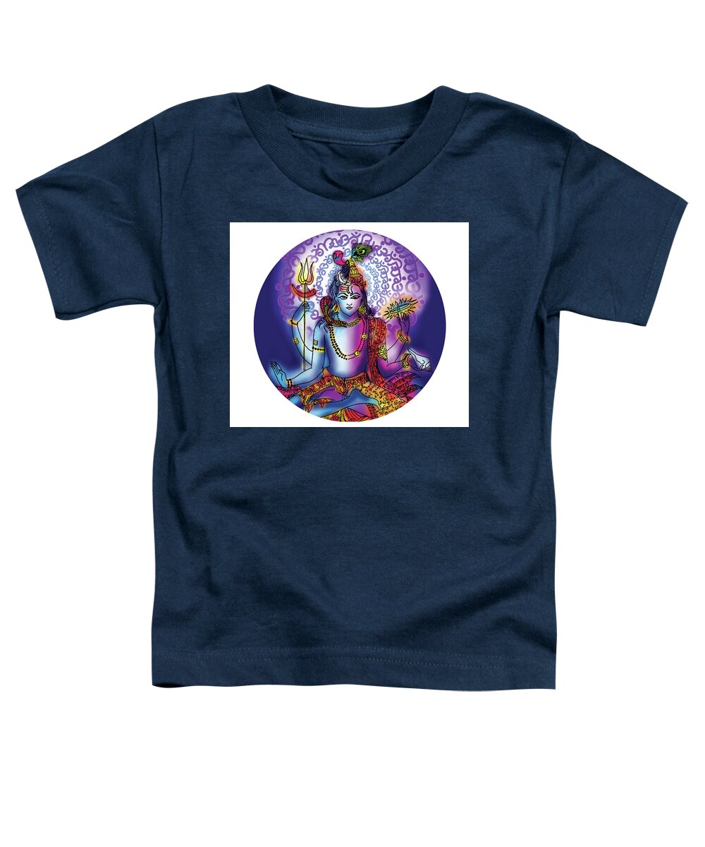 Shiva Toddler T-Shirt featuring the painting Hari Hara Krishna Vishnu by Guruji Aruneshvar Paris Art Curator Katrin Suter