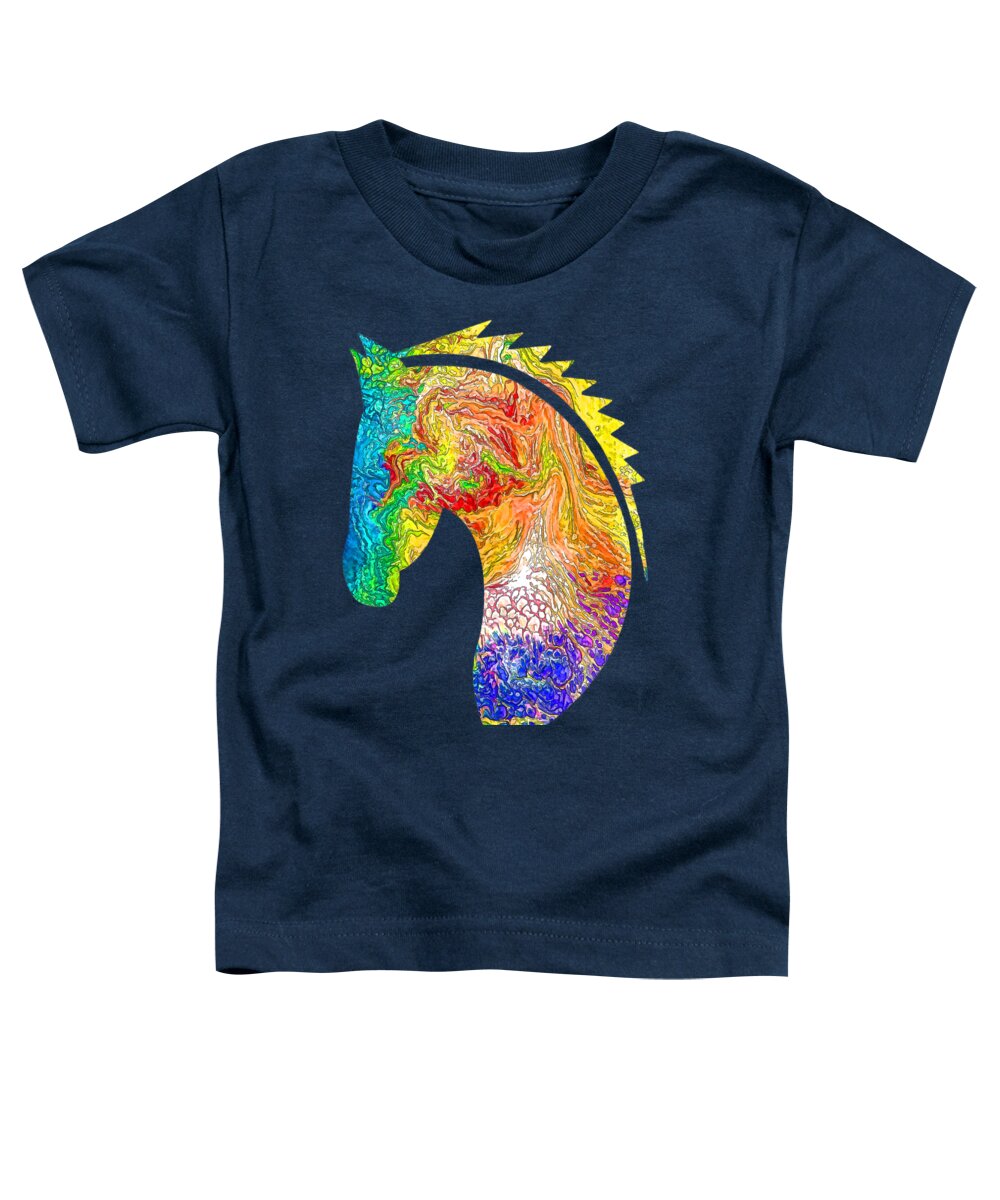 Horse Colorful Silhouette Toddler T-Shirt featuring the digital art Horse Colorful Silhouette by Lena Owens - OLena Art Vibrant Palette Knife and Graphic Design