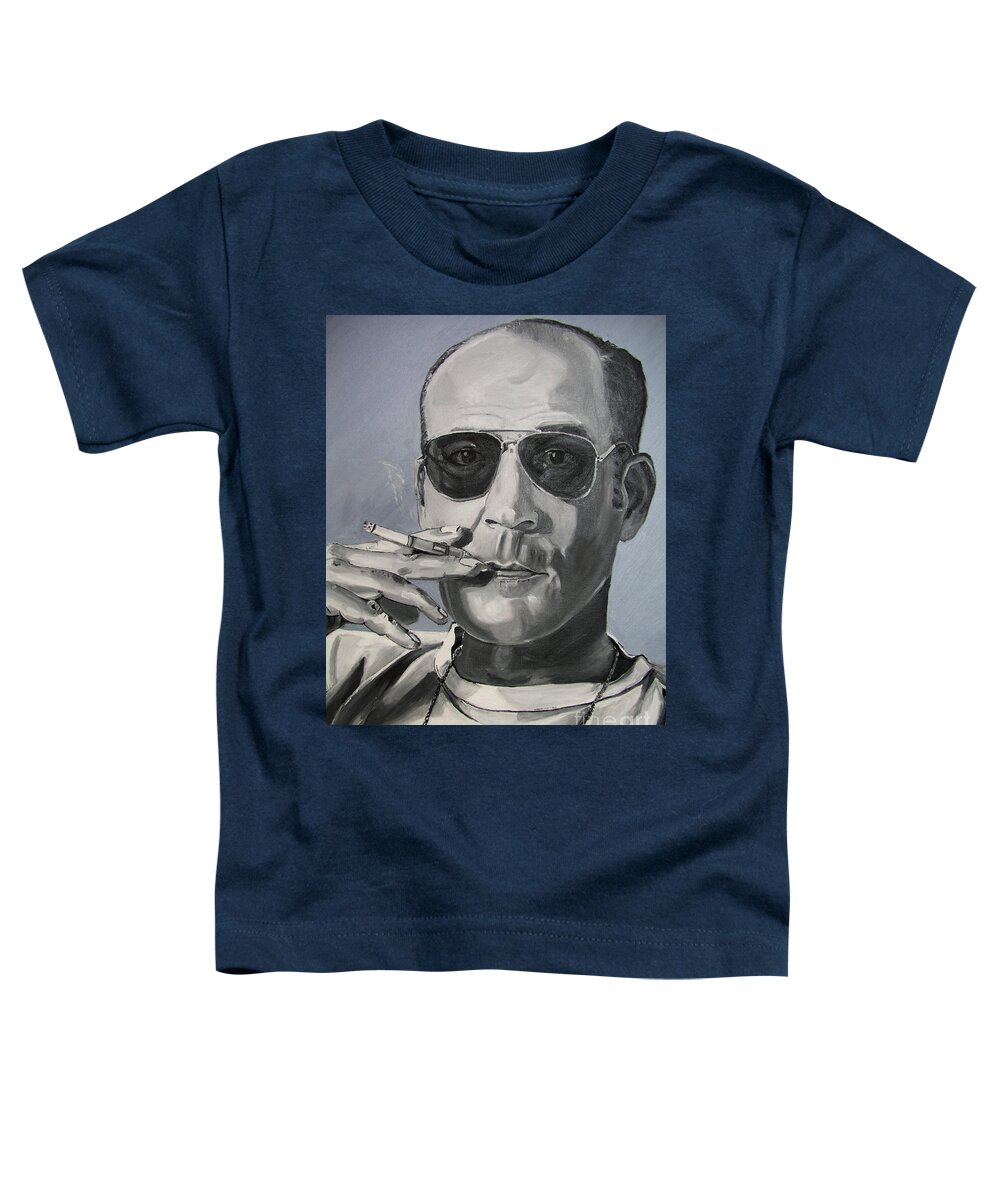 Hunter Thompson Toddler T-Shirt featuring the painting Hunter Thompson by Mary Capriole