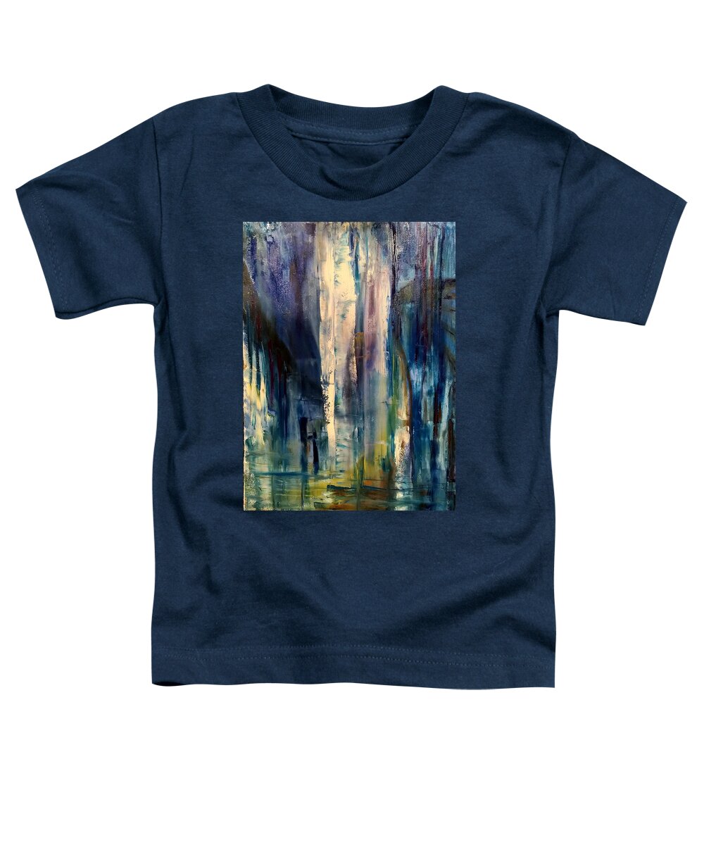Abstract Toddler T-Shirt featuring the painting Icy Cavern Abstract by Nicolas Bouteneff