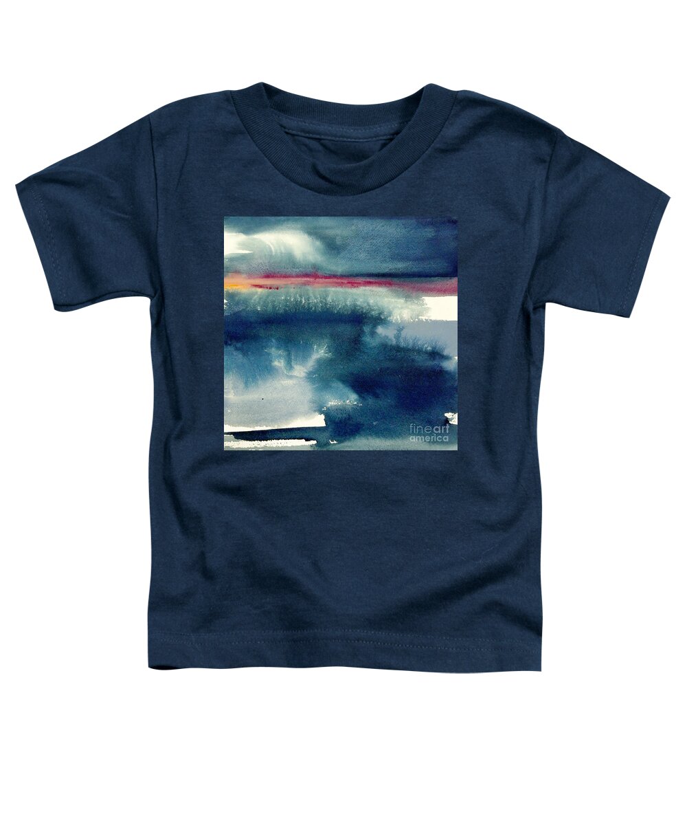 Original Watercolors Toddler T-Shirt featuring the painting Indigo Sky 2 by Chris Paschke