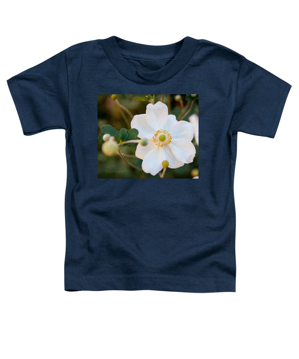 Anemone Toddler T-Shirt featuring the photograph Japanese Anemone by Terri Harper