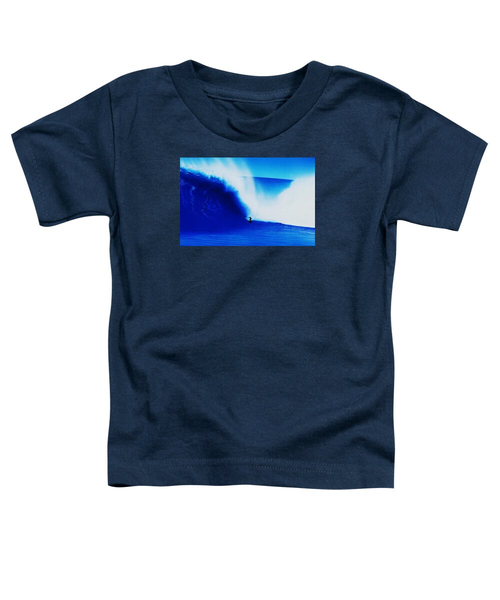 Surfing Toddler T-Shirt featuring the painting Jaws at 68 Feet by John Kaelin