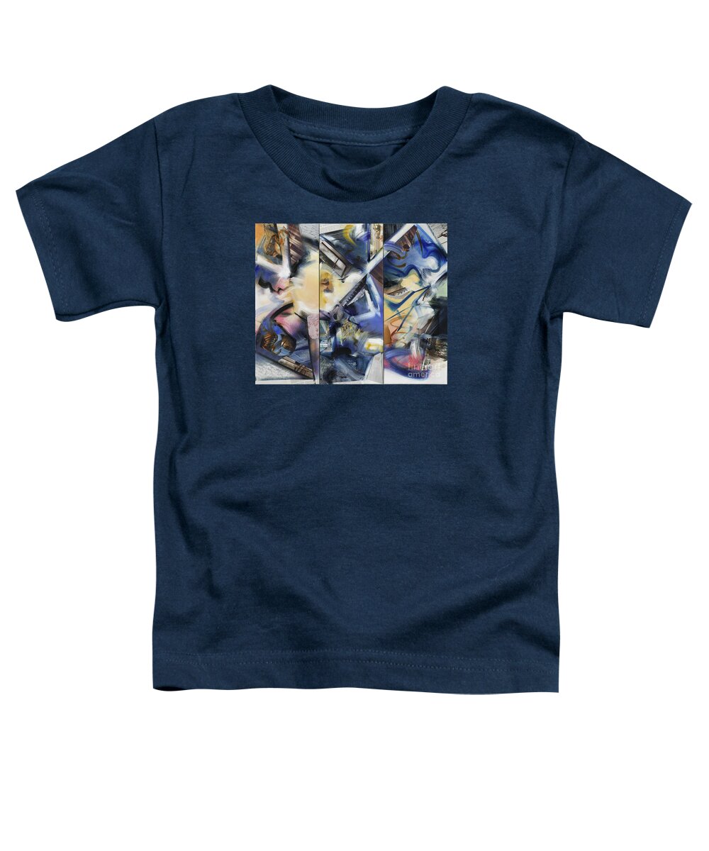 Blues Toddler T-Shirt featuring the painting Kuan Answers according to A. W. Watts by Ritchard Rodriguez