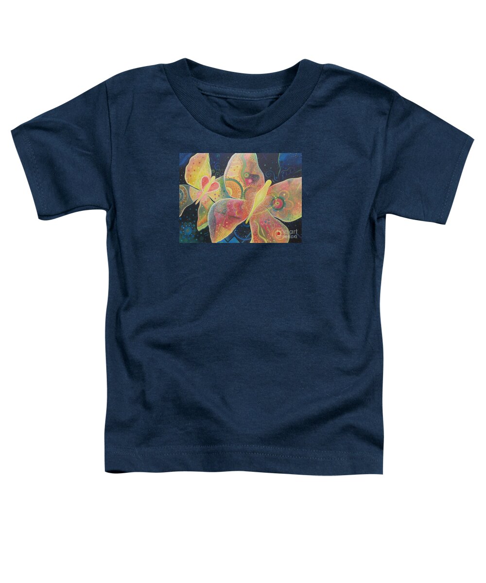 Butterfly Toddler T-Shirt featuring the painting Lighthearted by Helena Tiainen