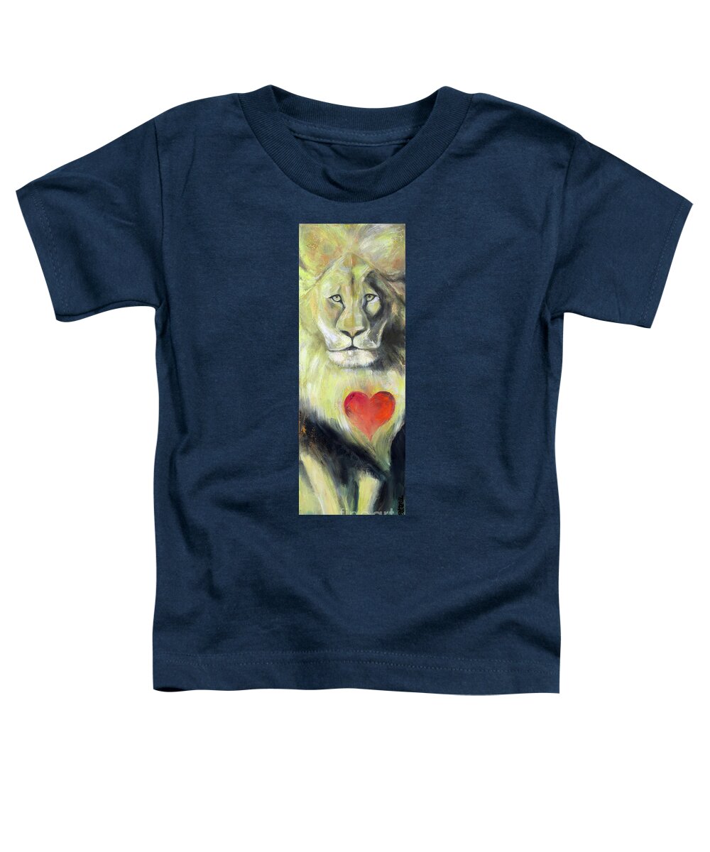 Lion Toddler T-Shirt featuring the painting Lion Heart by Manami Lingerfelt