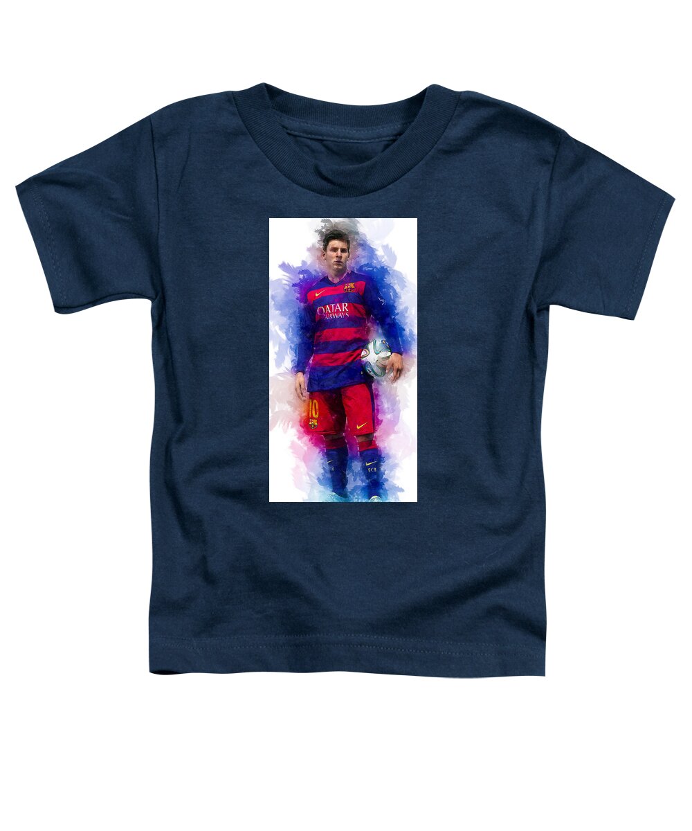 Football Toddler T-Shirt featuring the digital art Lionel Messi by Ian Mitchell