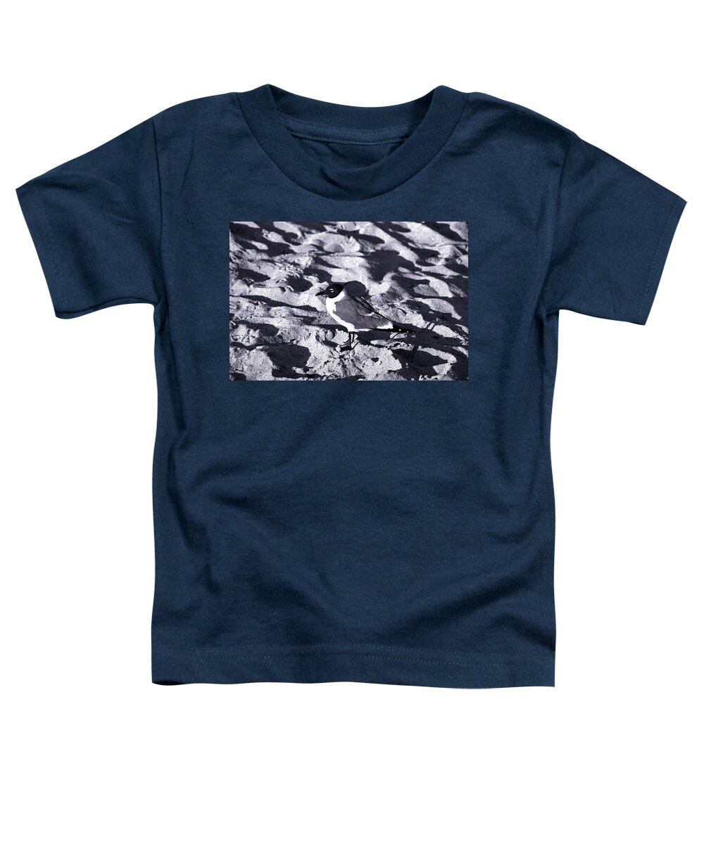 Beach Toddler T-Shirt featuring the photograph Lone Seagull by Gary Dean Mercer Clark