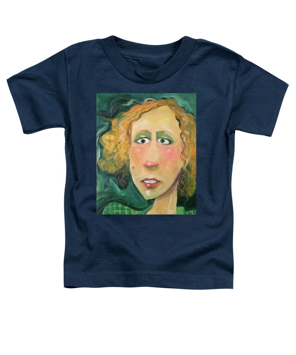 Woman Toddler T-Shirt featuring the painting Magill with eyes by Tim Nyberg