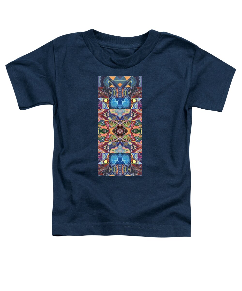 Abstract Toddler T-Shirt featuring the mixed media Making Magic - A T J O D Arrangement by Helena Tiainen