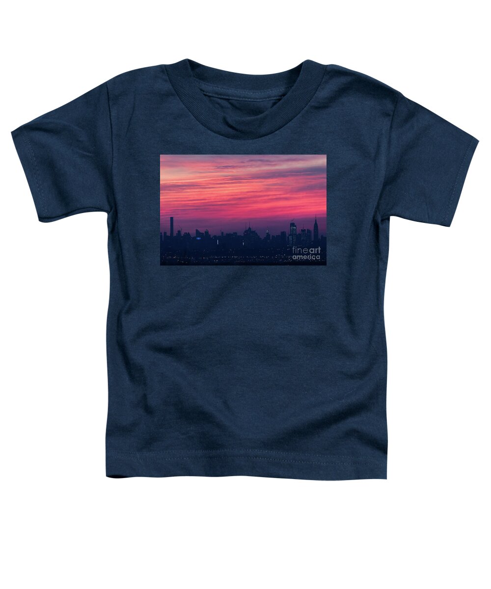 Empire State Building Toddler T-Shirt featuring the photograph Manhattan Pre-Dawn by Zawhaus Photography