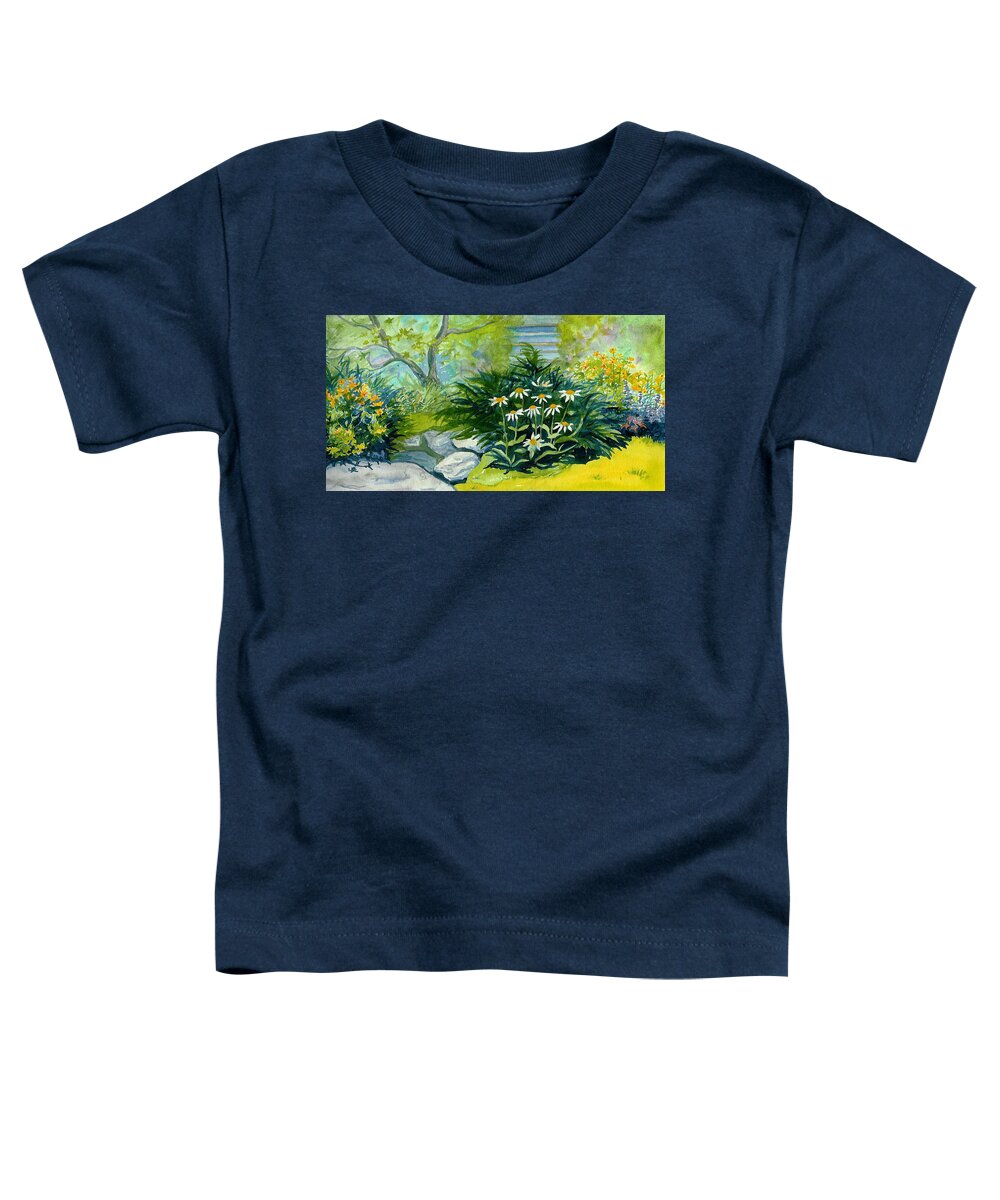 Daisy Toddler T-Shirt featuring the painting Martha's Backyqard by Anne Marie Brown