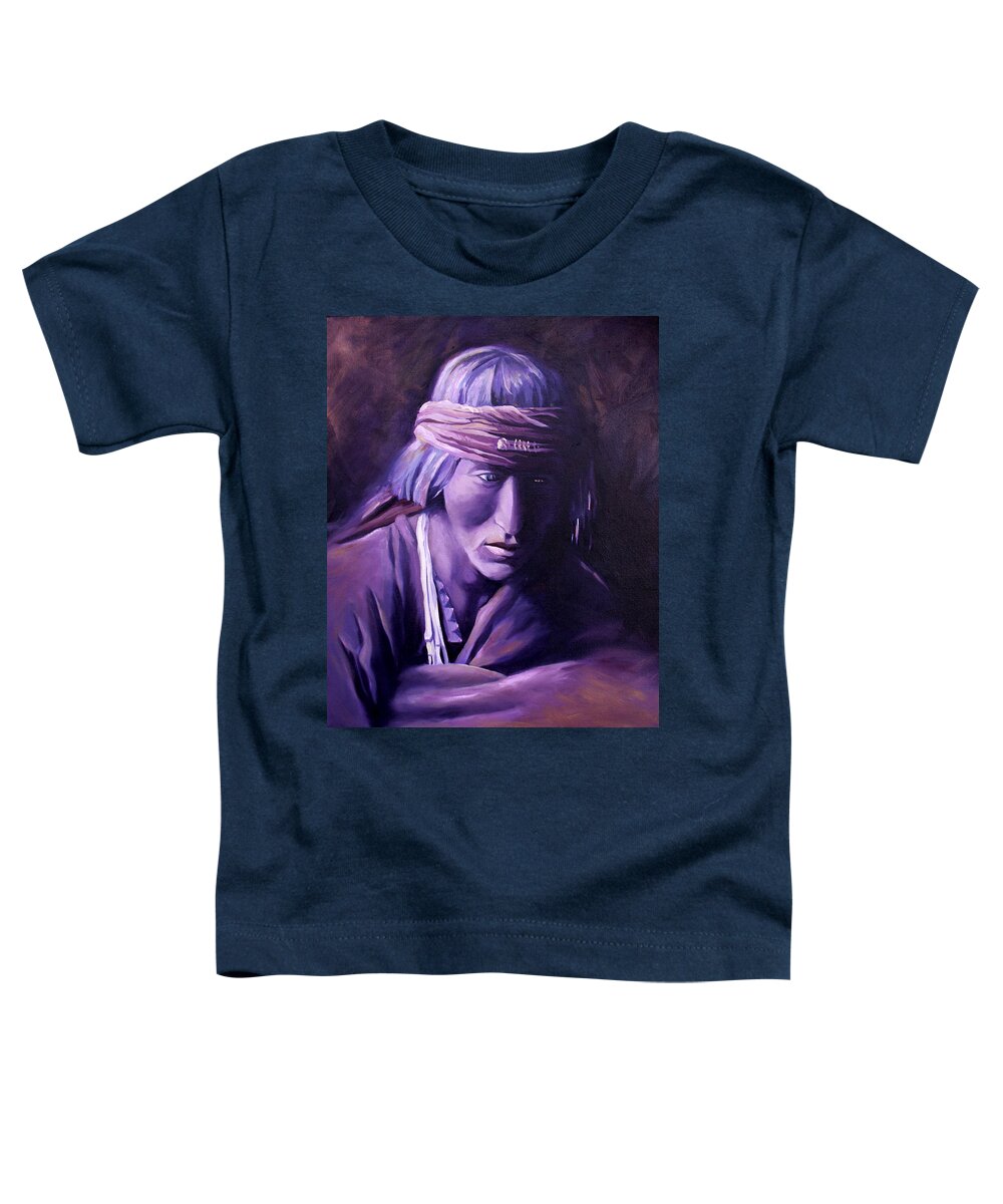 Native American Toddler T-Shirt featuring the painting Medicine Man by Nancy Griswold