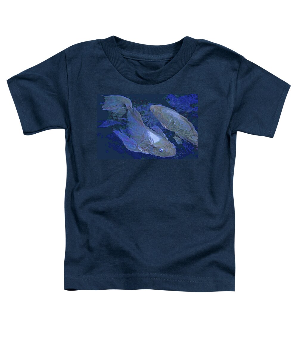 Koi Toddler T-Shirt featuring the photograph Midnight Blue Koi by HH Photography of Florida