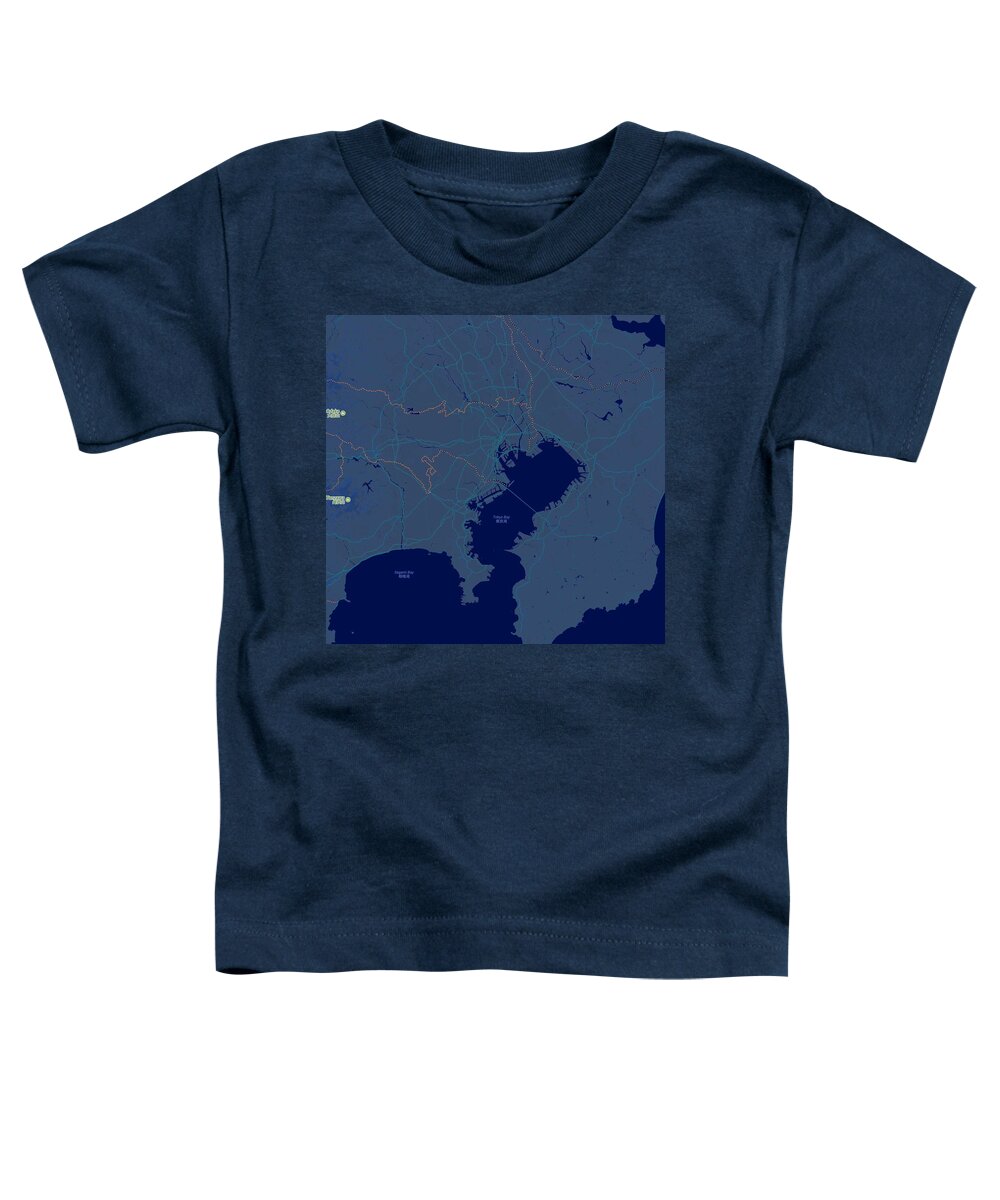 Vector Toddler T-Shirt featuring the painting Minimalist Modern Map of Tokyo, Japan 4 by Celestial Images