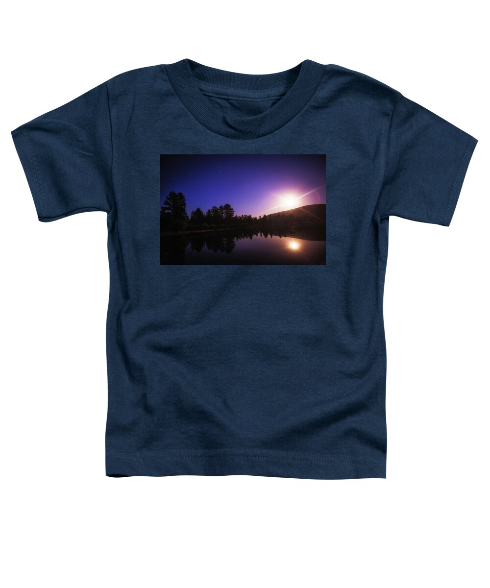Water Toddler T-Shirt featuring the photograph Moon on the Water by John K Sampson