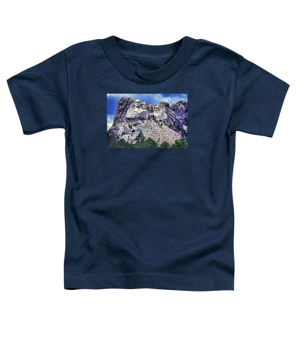 United States Of America Toddler T-Shirt featuring the photograph Mount Rushmore by Dennis Cox