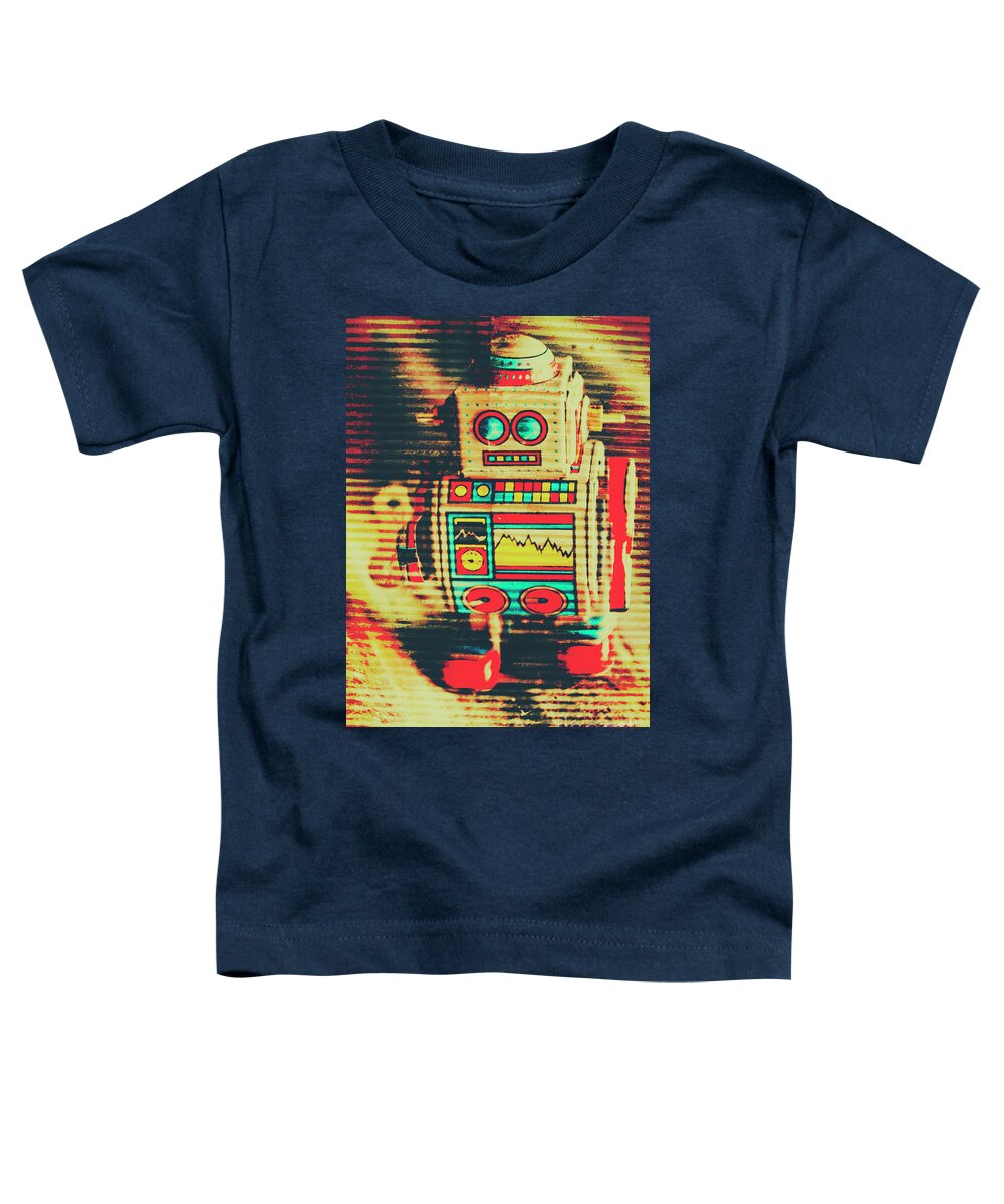 Robot Toddler T-Shirt featuring the photograph Nostalgic tin sign robot by Jorgo Photography