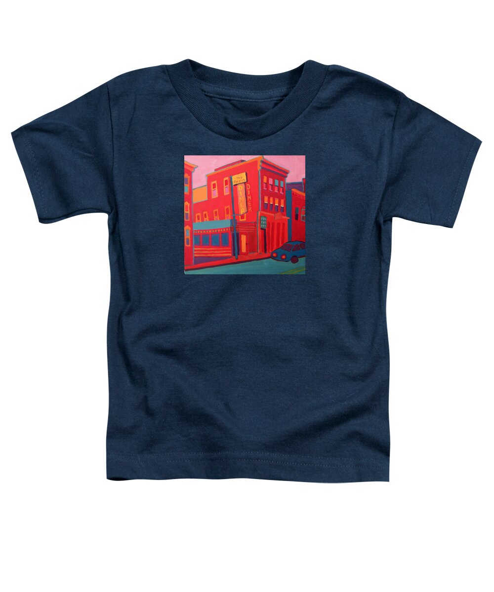 Diner Toddler T-Shirt featuring the painting Oasis Diner Burlington VT by Debra Bretton Robinson
