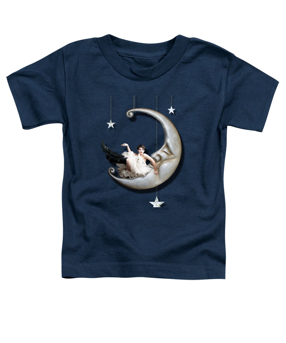Moon Toddler T-Shirt featuring the digital art Paper Moon by Linda Lees