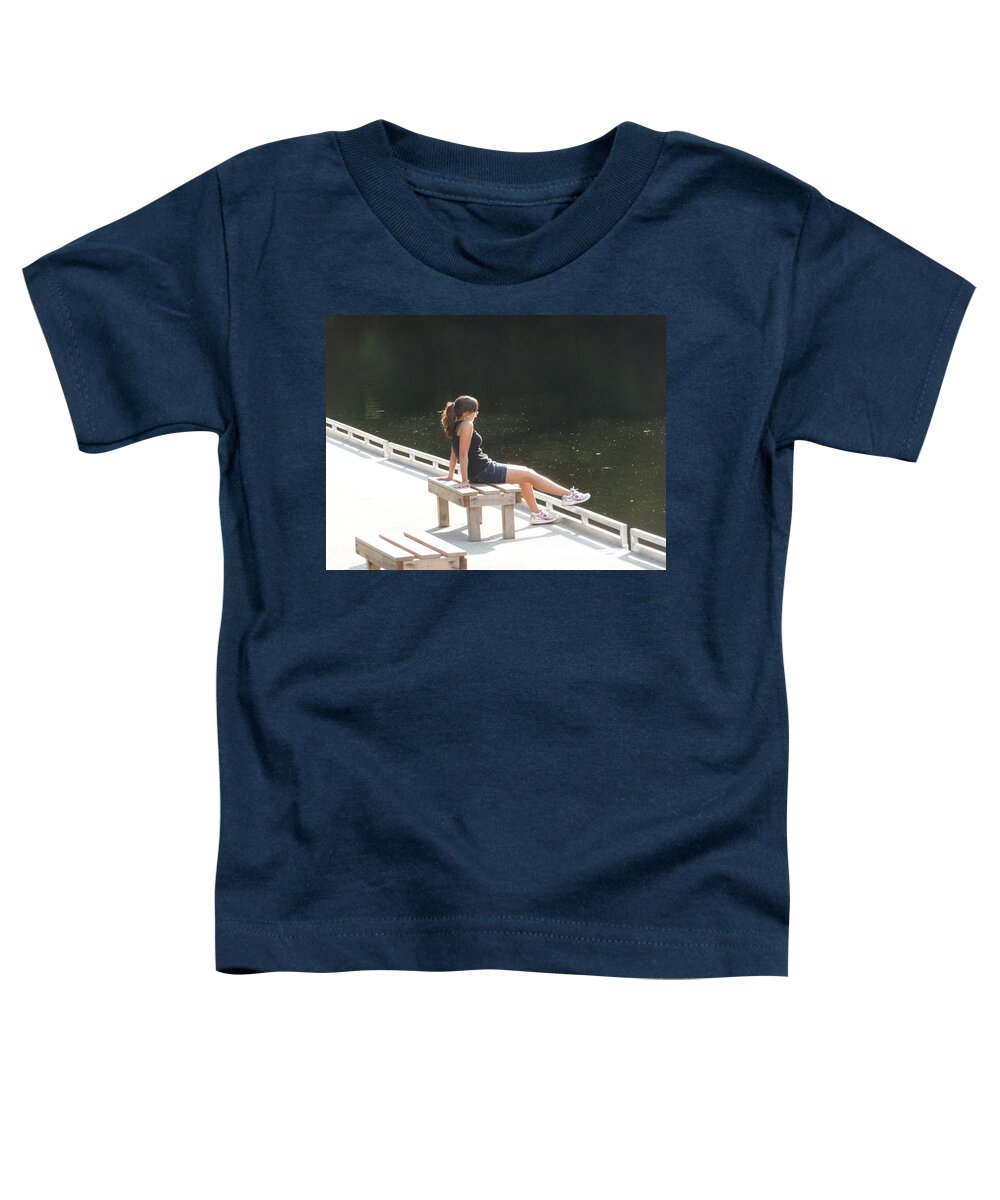 Pretty Girl Toddler T-Shirt featuring the photograph Pensive by Ruth Kamenev