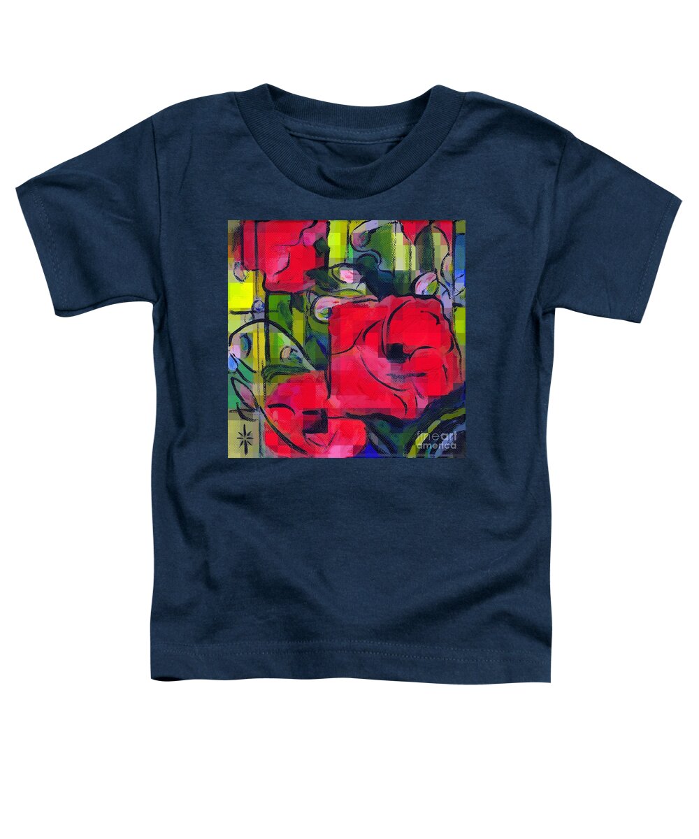 Painting Toddler T-Shirt featuring the painting Pixelated Poppies by Jodie Marie Anne Richardson Traugott     aka jm-ART