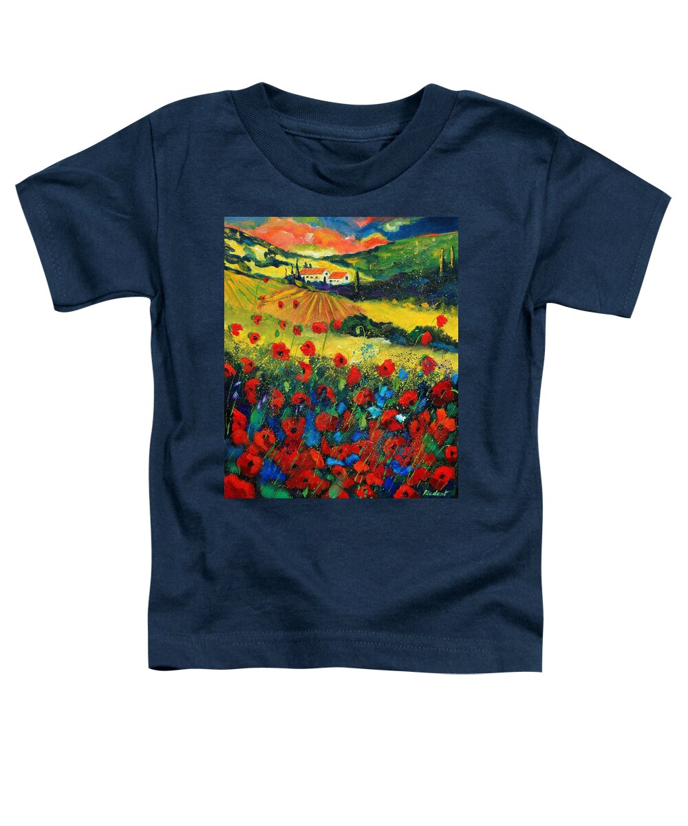 Flowers Toddler T-Shirt featuring the painting Poppies In Tuscany by Pol Ledent