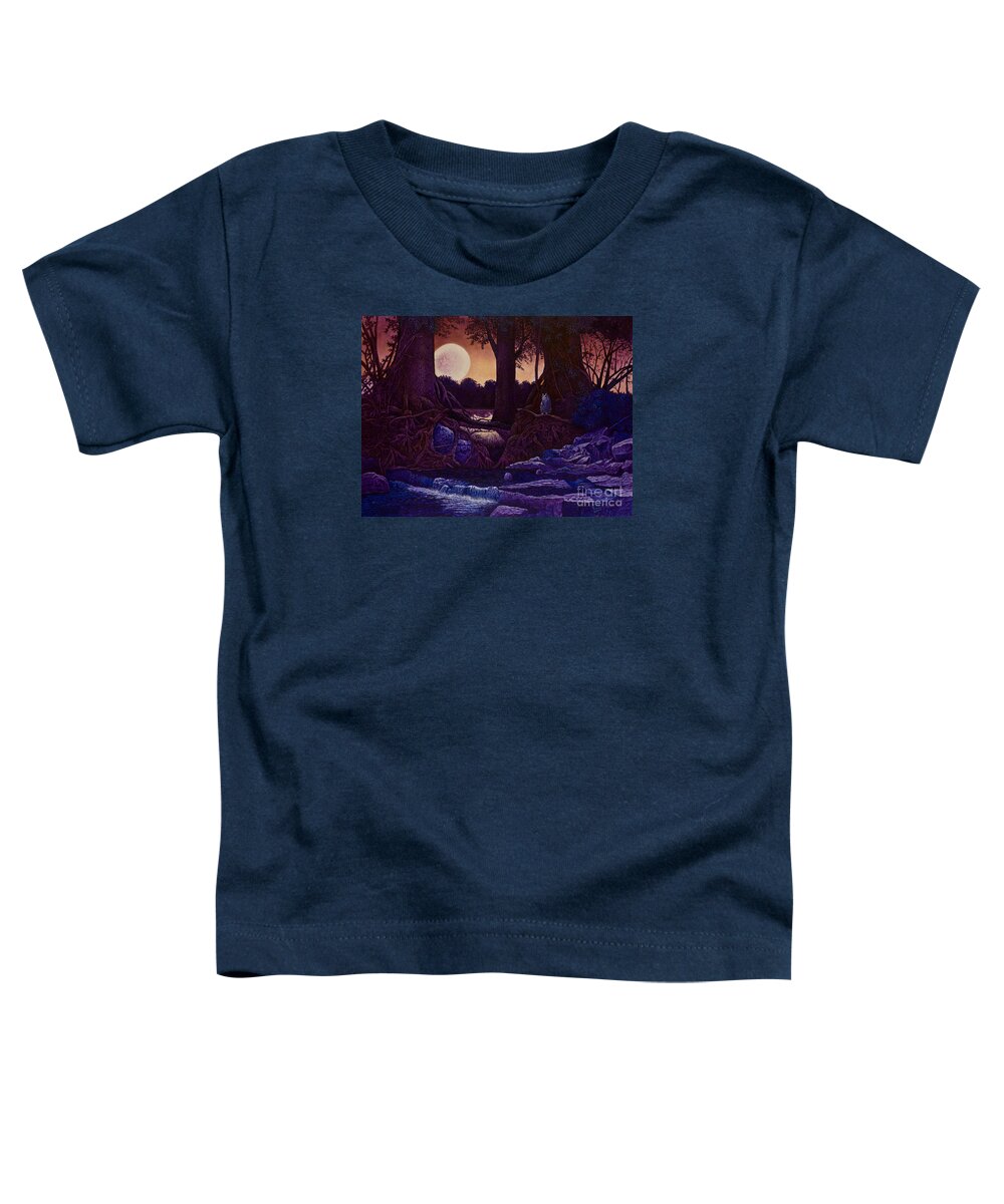 Moon Toddler T-Shirt featuring the painting Red Moon by Michael Frank