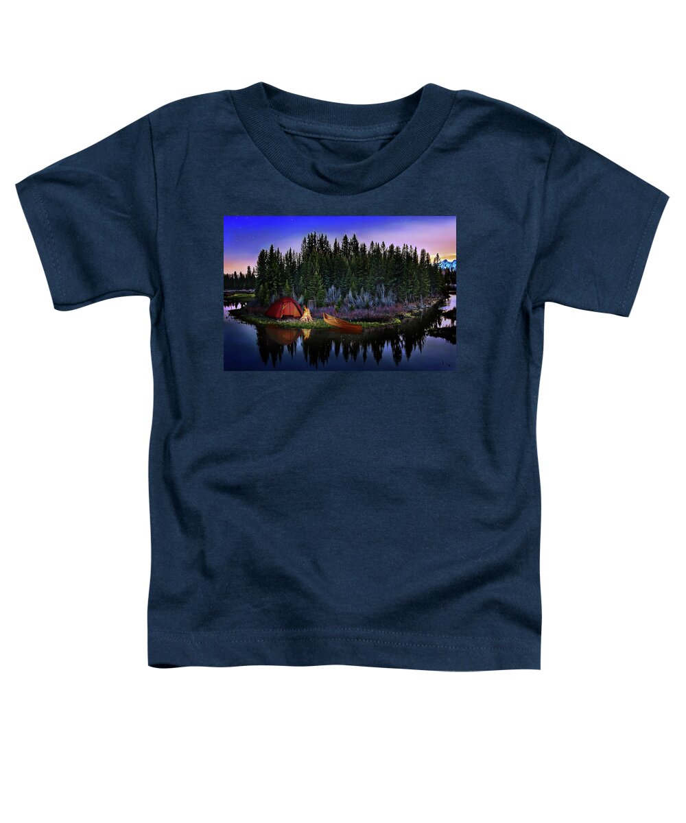 Mountains Toddler T-Shirt featuring the digital art Riverbend by John Christopher