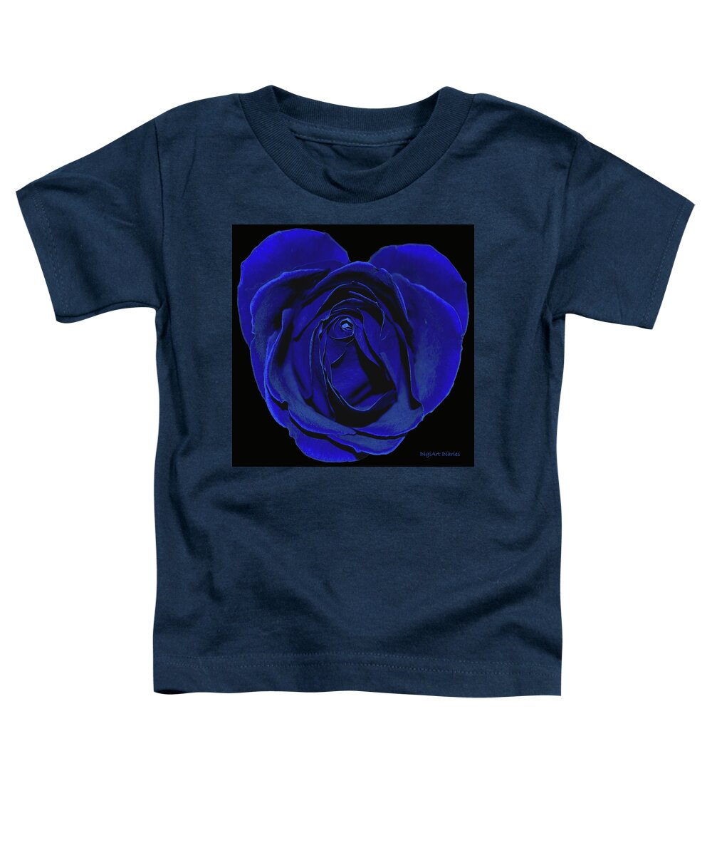 Rose Toddler T-Shirt featuring the photograph Rose Heart in Blue Velvet by DigiArt Diaries by Vicky B Fuller