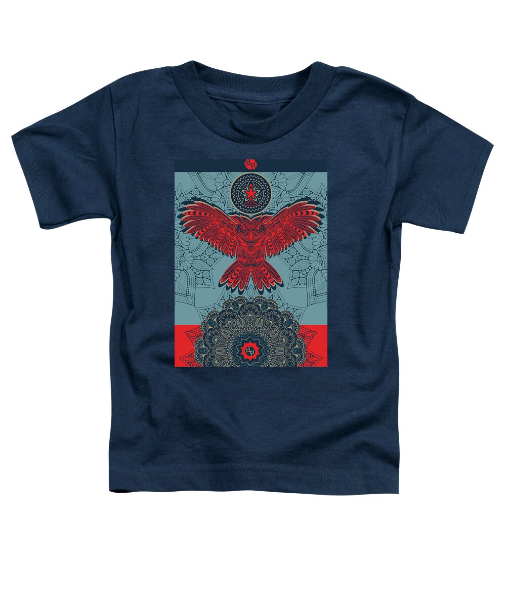Owl Toddler T-Shirt featuring the mixed media Rubino Spirit Owl by Tony Rubino