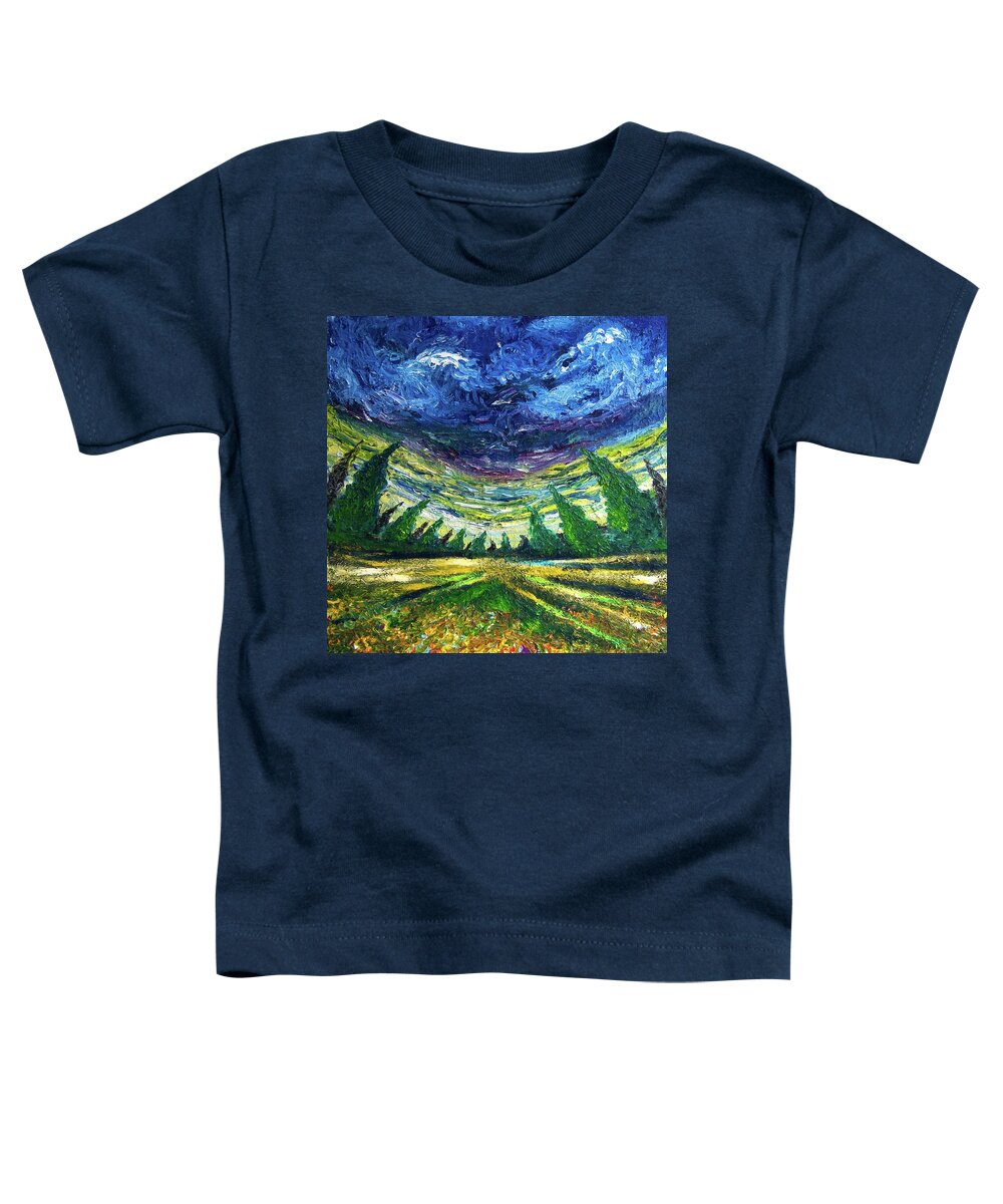 Sci-fi Toddler T-Shirt featuring the painting Sci-fi fish-eye by Chiara Magni