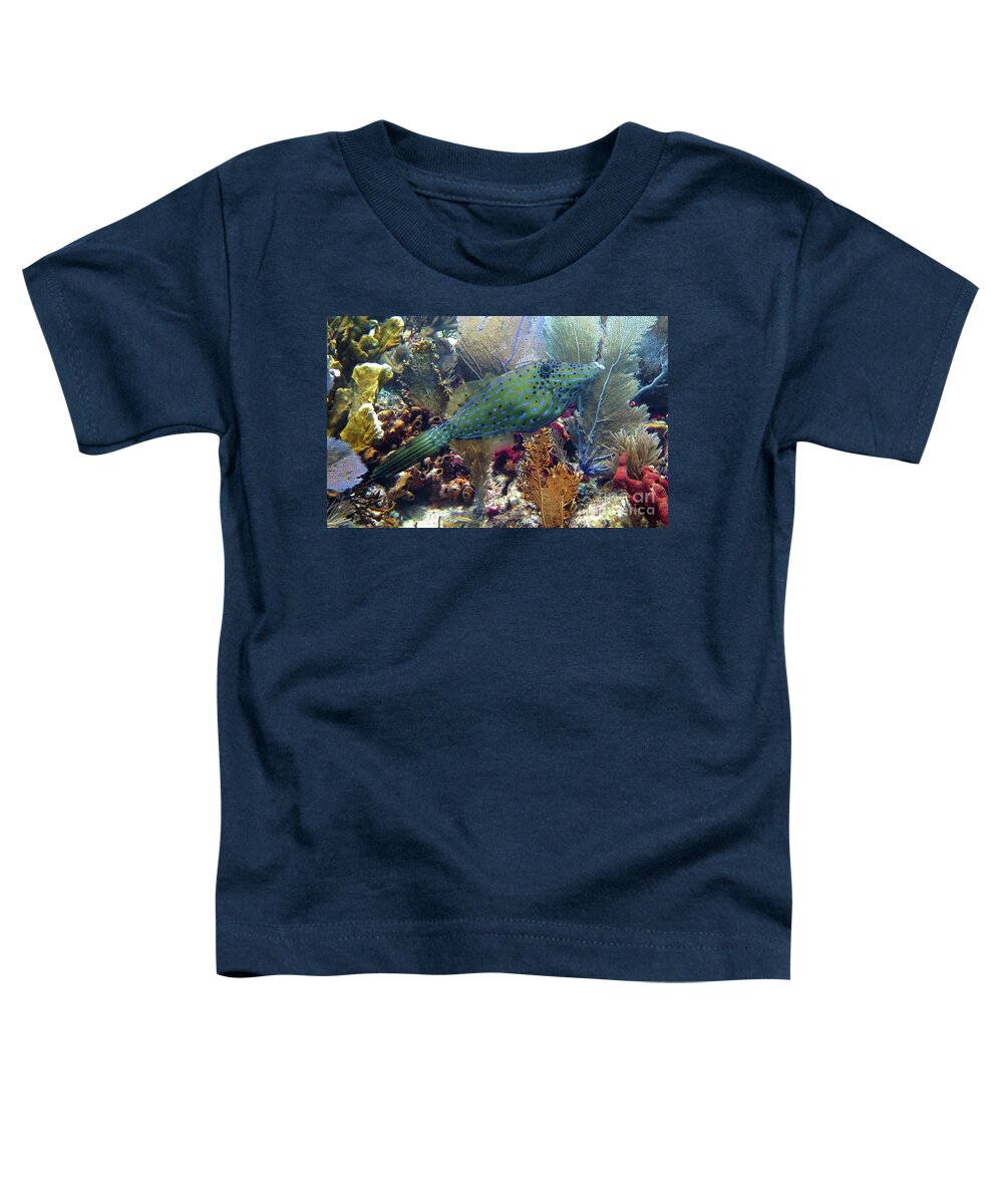 Underwater Toddler T-Shirt featuring the photograph Scrawled Filefish by Daryl Duda