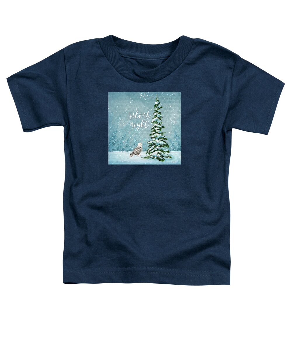 Winter Toddler T-Shirt featuring the painting Silent Night by Annie Troe