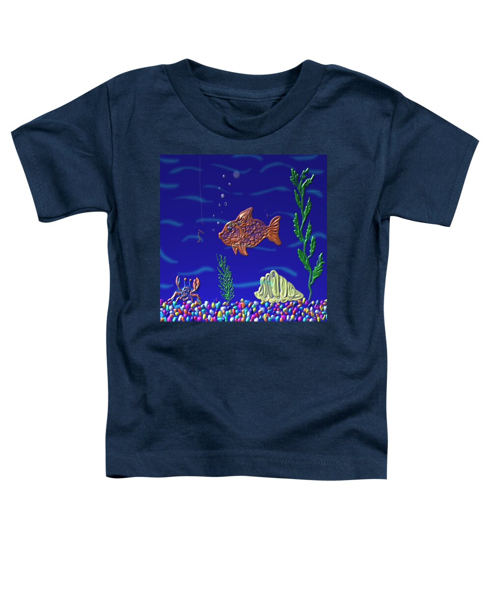 Fish Toddler T-Shirt featuring the painting Something Fishy by Kevin Caudill