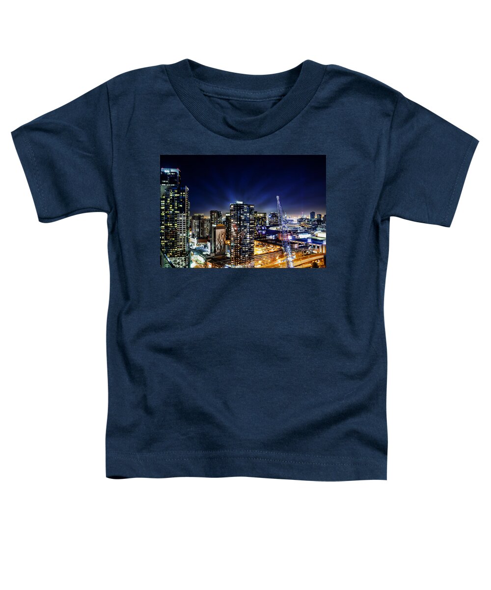Southbank Melbourne Toddler T-Shirt featuring the photograph Southbank Melbourne By Night by Georgiana Romanovna