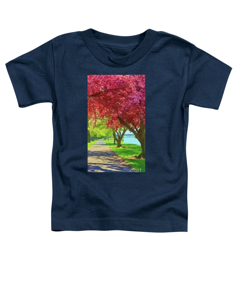 Riverfront Park Toddler T-Shirt featuring the photograph Springtime In The Park by Geoff Crego