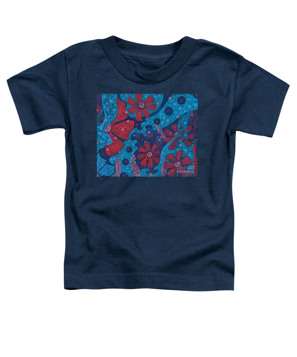 Bizarre Flower Toddler T-Shirt featuring the pastel Summer Rain by Julia Khoroshikh