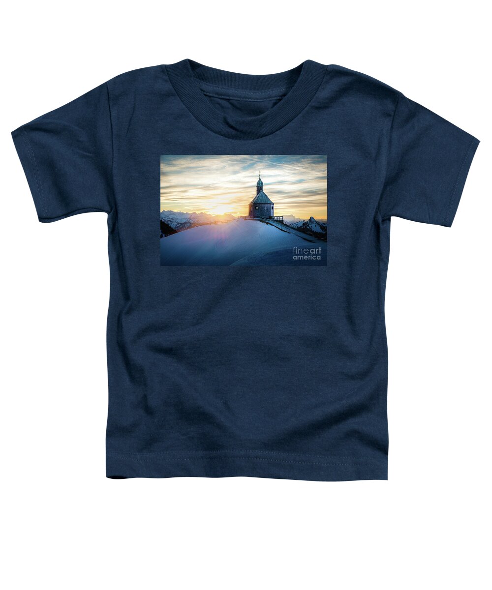 Wallberg Toddler T-Shirt featuring the photograph Sunset At The Top by Hannes Cmarits