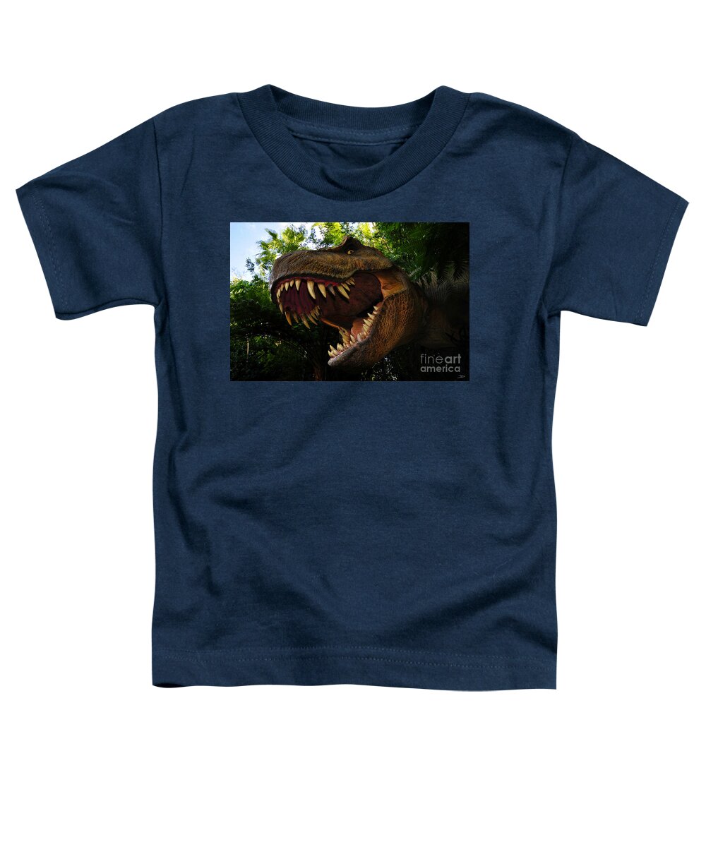 Dinosaur Toddler T-Shirt featuring the painting Terrible lizard by David Lee Thompson