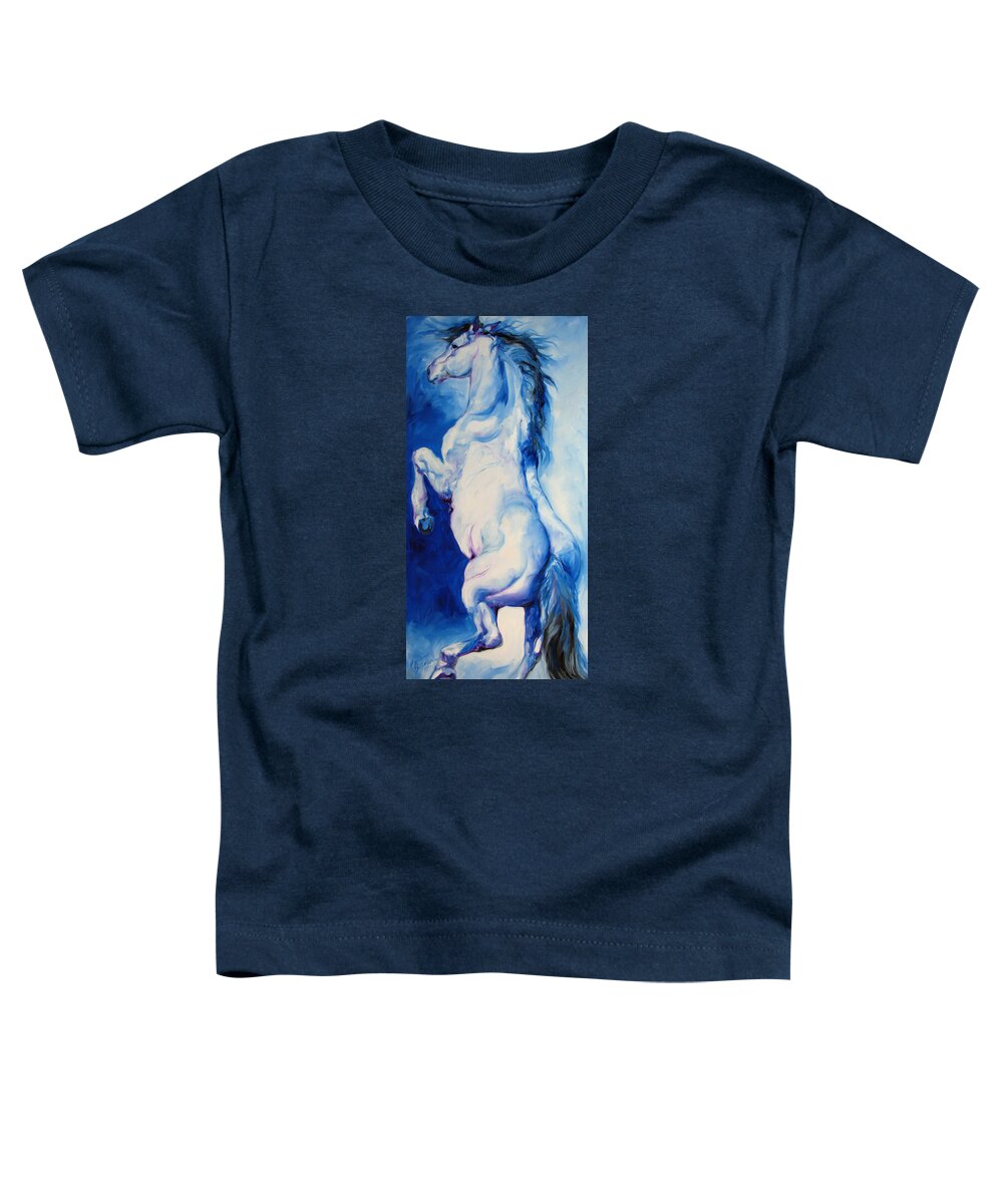 Horse Toddler T-Shirt featuring the painting The Blue Roan by Marcia Baldwin