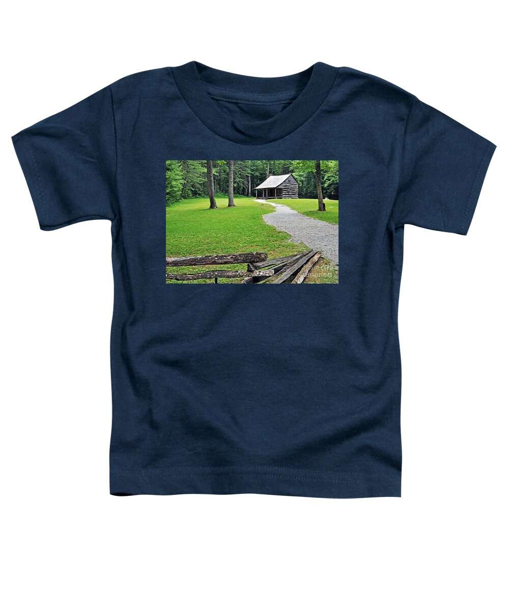 Cabin Toddler T-Shirt featuring the photograph The Carter Shields Cabin by Lydia Holly